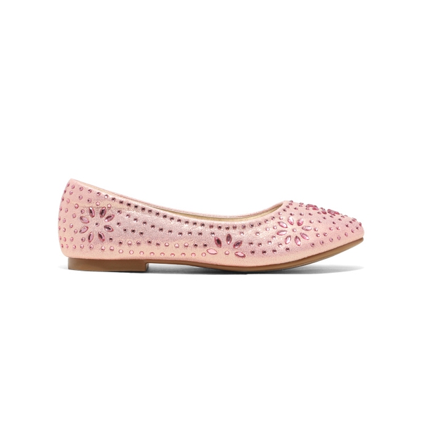 Girl's Comfortable Ballerina Flats - PINK SUEDE - 1